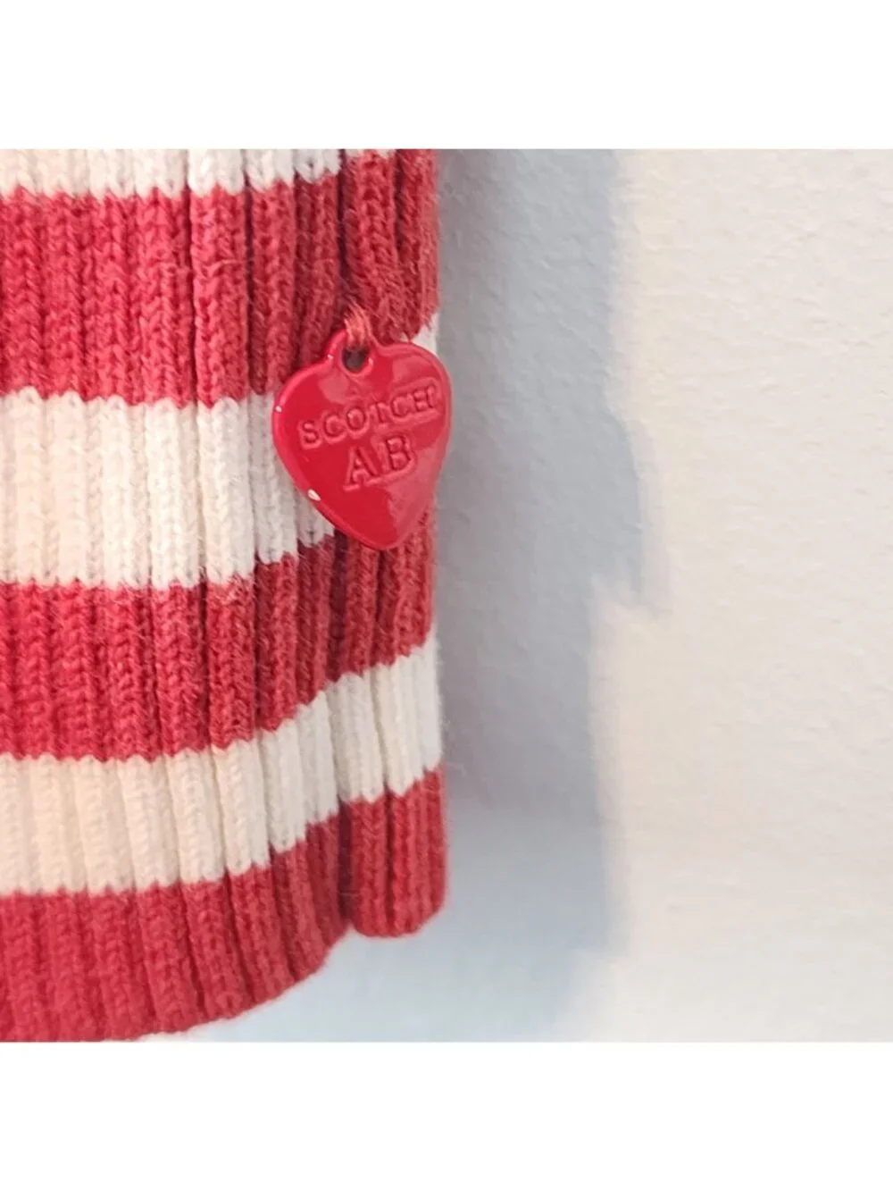 Scotch and Soda red white stripes turtleneck sweater sz XS stretchy